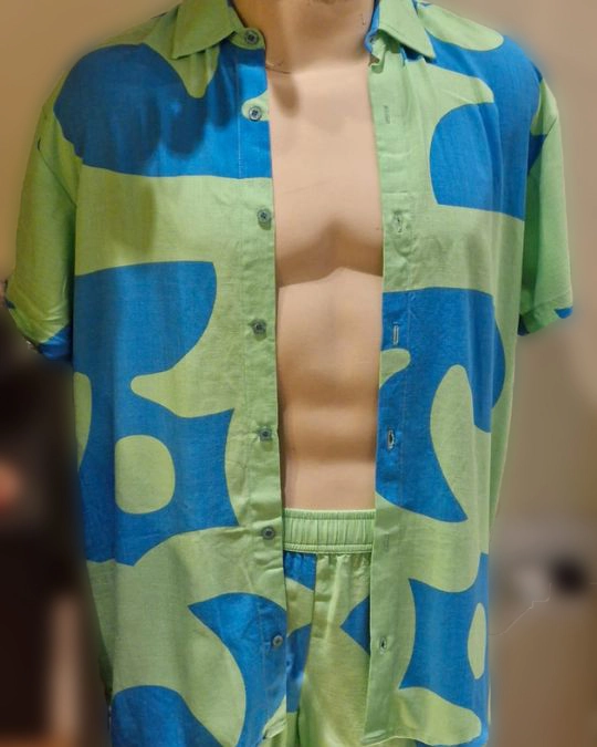 Camisa de Viscose Digital estampa verde