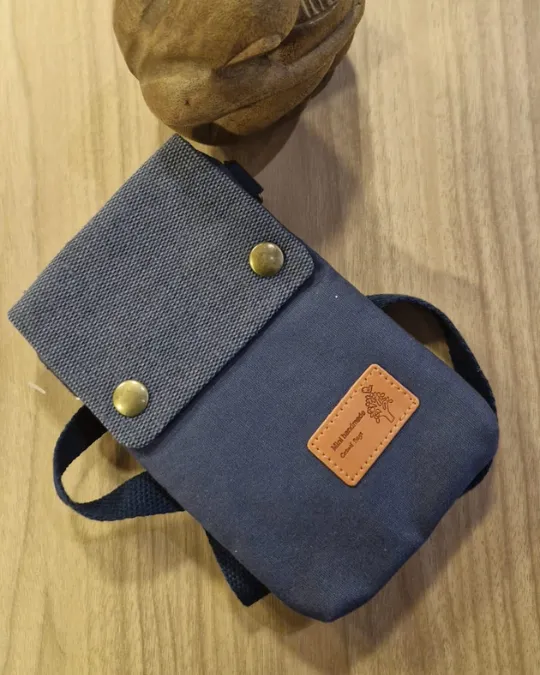 MINI POCHETE LONA AZUL