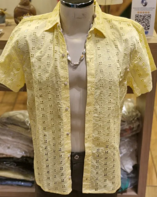 CAMISA EM LAISE AMARELA-3