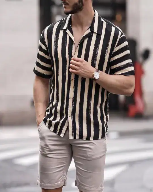 camisa de viscose digital Manhattan