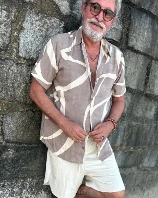 Camisa de viscose digital com estampada canyon